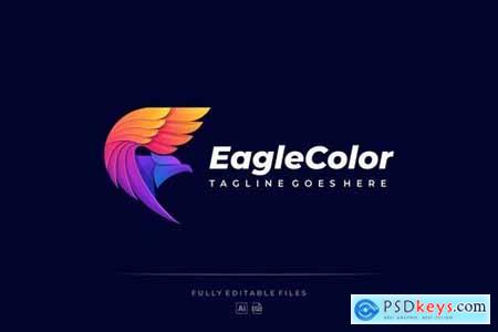 Abstract Flying Eagle Colorful Logo Template