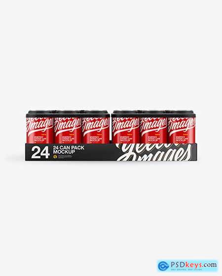 Pack with 24 Matte Cans Mockup 50405