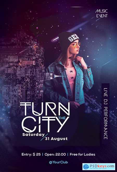 Turn the City - Premium flyer psd template