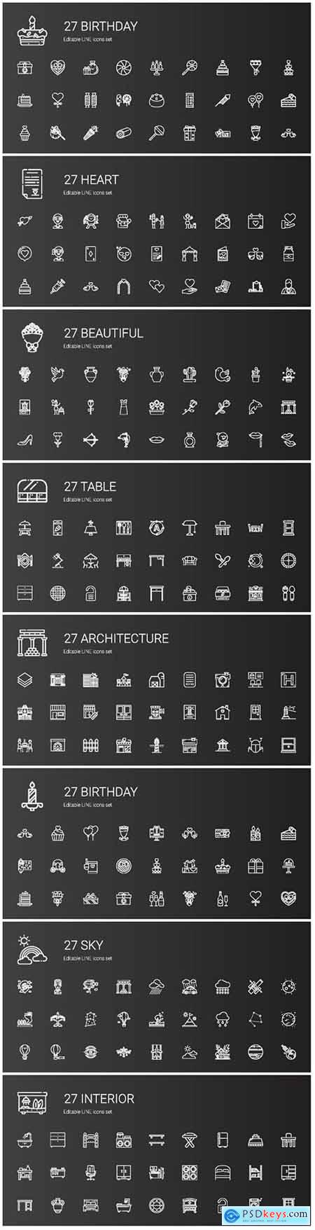 Icons set concept vector illustration