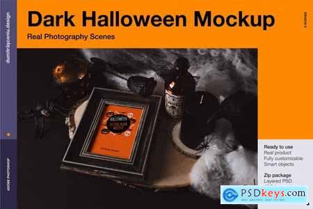 Dark Halloween Mockup Scenes