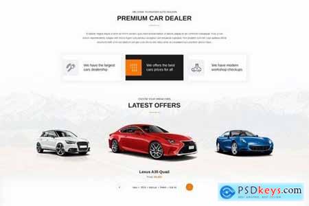 Isnaider creative, modern auto dealer PSD template