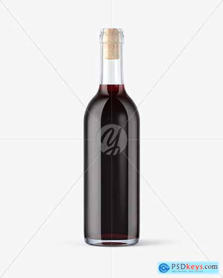 375ml Clear Glass Red Wine Bottle Mockup 50448