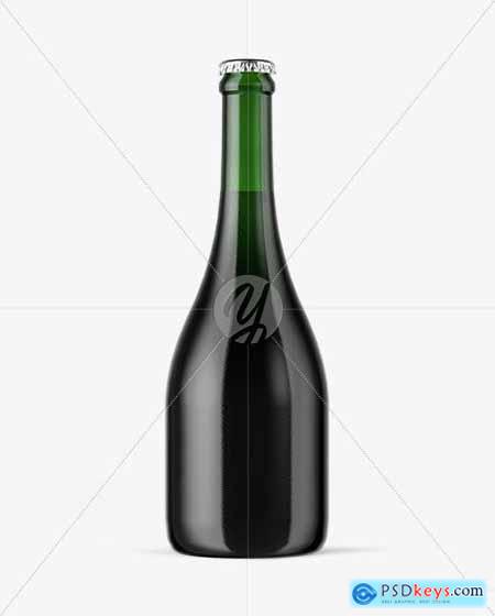 Green Glass Dark Beer Bottle Mockup 50156