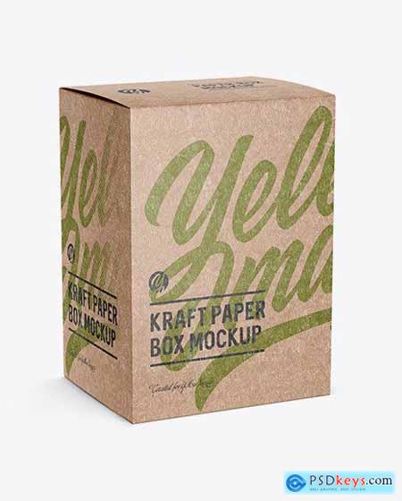 Kraft Paper Box Mockup - Halfside View 50436