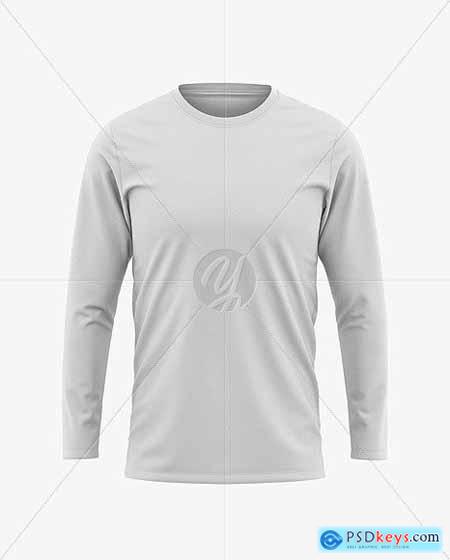 Download Men's Long Sleeve T-Shirt Mockup - Front View 50438