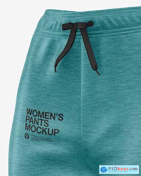 Women's Melange Pants Mockup - Front Half 50430