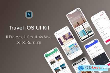 Travel iOS UI Kit (Photoshop)