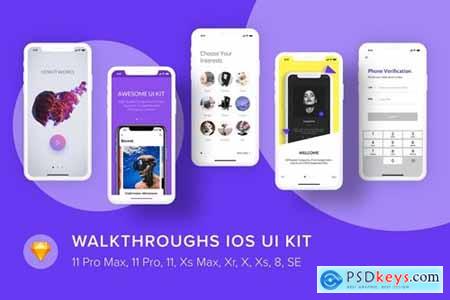 Walkthroughs iOS UI Kit (Sketch)