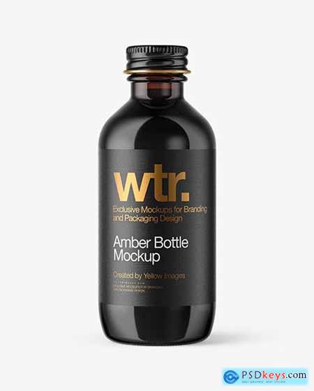 Amber Glass Bottle Mockup 50420