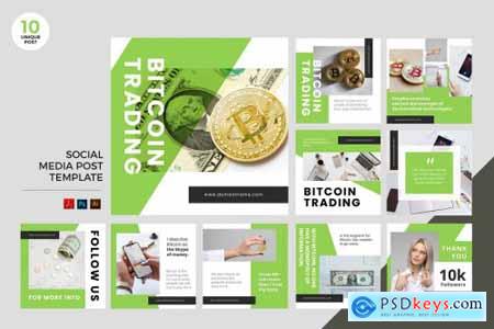 Bitcoin Trading Social Media Kit PSD & AI