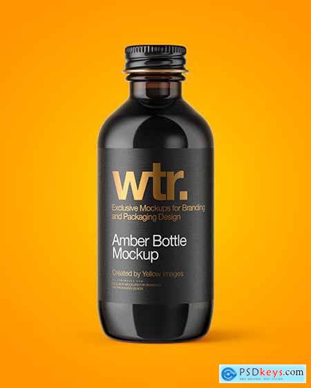 Amber Glass Bottle Mockup 50420