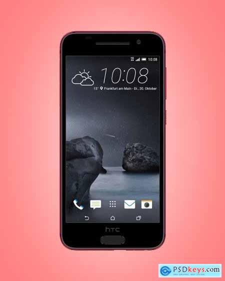 Deep Garnet HTC A9 Phone Mockup 50466