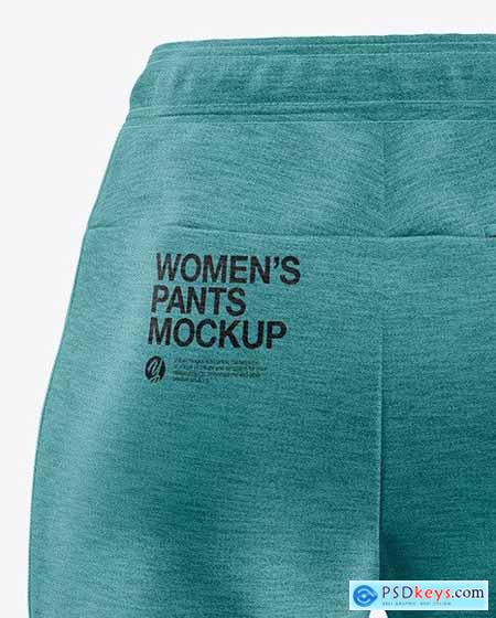 Women's Melange Pants Mockup - Back View 50428