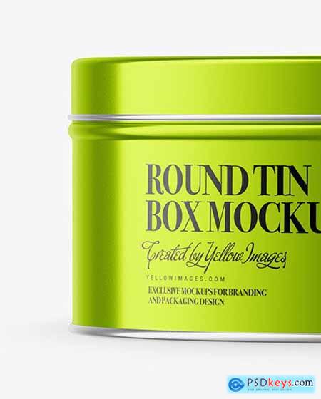 Metallic Round Tin Box Mockup 50400
