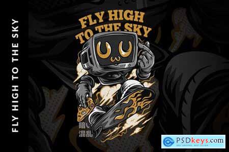 Fly High to the Sky T-Shirt Design