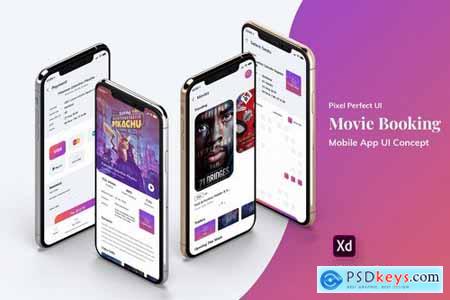 Movie Booking MobileApp UI Kit Light Version (XD)