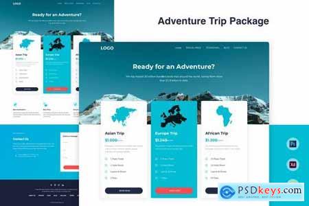 Pricing Table Landing Page Template - Trip Package