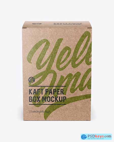 Kraft Paper Box Mockup - Front View 50496