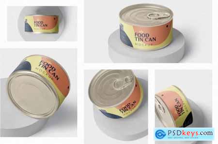 Food Tin Can Mockup Small Size - Round
