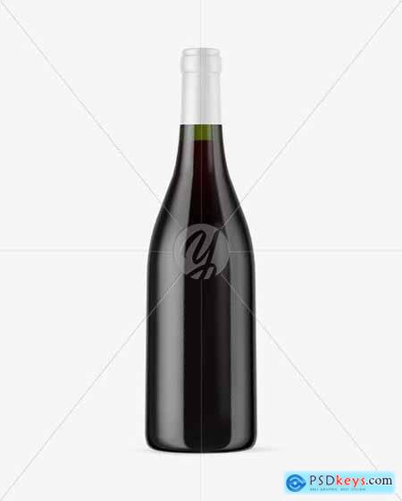 Green Glass Red Wine Bottle Mockup 50516