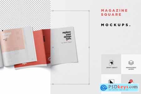 Magazine Mockup – Square Shape