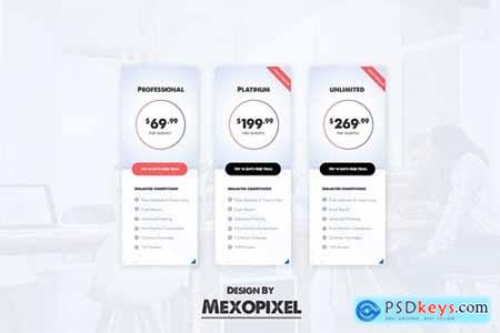 Business Pricing Table UX PSD Template