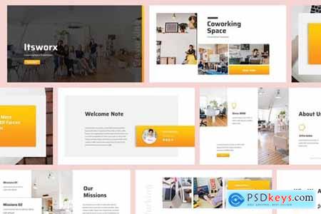 Coworking Space Powerpoint, Keynote and Google Slides Templates