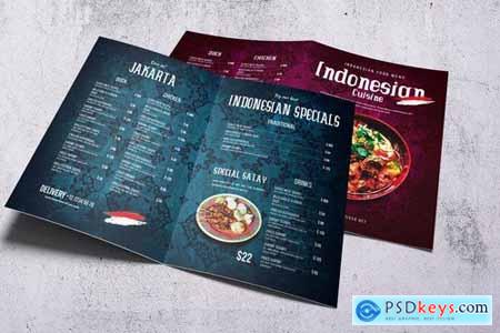 Indonesian Cuisine A4 & US Letter Bifold Menu