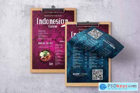 Indonesian Cuisine Single Page Menu