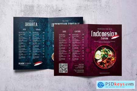 Indonesian Cuisine A4 & US Letter Bifold Menu