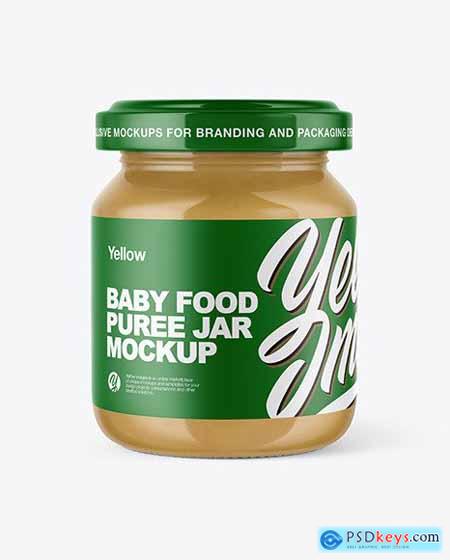 Clear Glass Baby Food Jar Mockup 50611