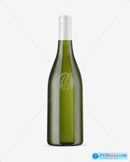 Green Glass White Wine Bottle Mockup 50537