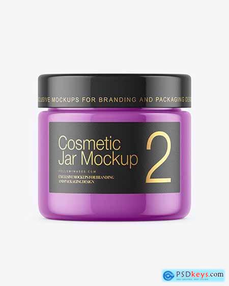 Glossy Cosmetic Jar Mockup 50511