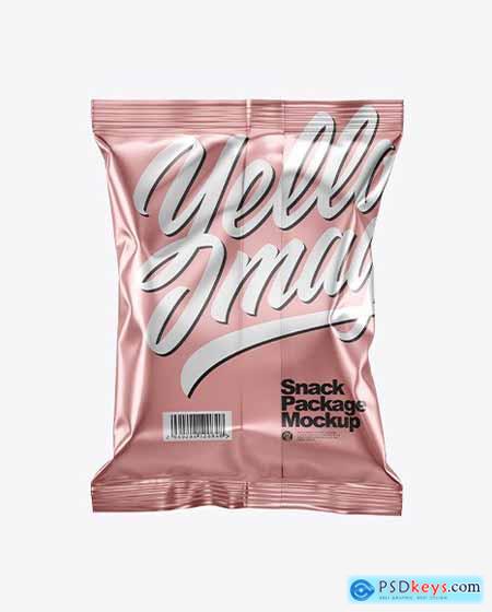 Matte Metallic Snack Package Mockup 50616