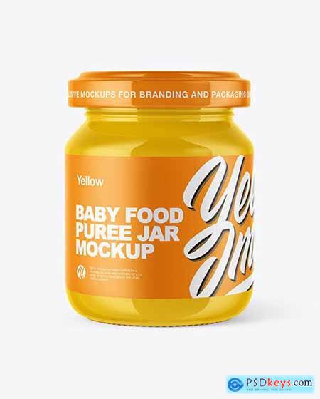 Glossy Baby Food Jar Mockup 50606