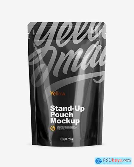 Glossy Stand Up Pouch with Zipper Mockup 50535