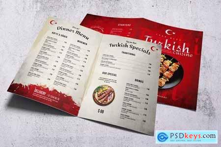 Turkish Cuisine Bifold A4 & US Letter Food Menu