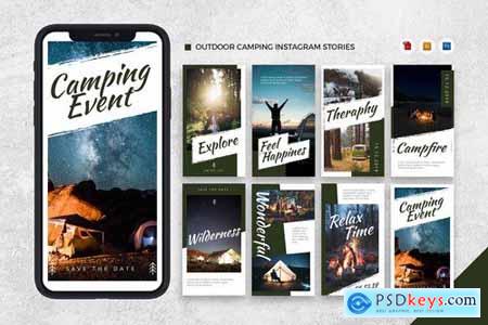 Outdoor Camping Instagram Stories AI and PSD