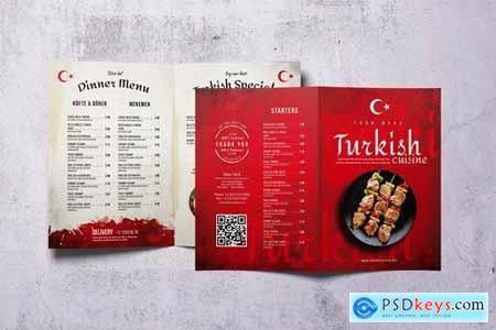 Turkish Cuisine Bifold A4 & US Letter Food Menu