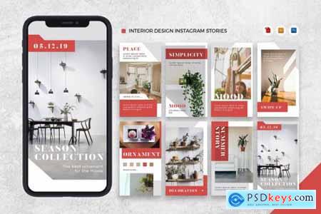 Interior Design Instagram Stories AI and PSD