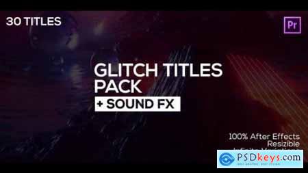 Videohive 30 Glitch Titles + Sound FX for Premiere Pro 24916988