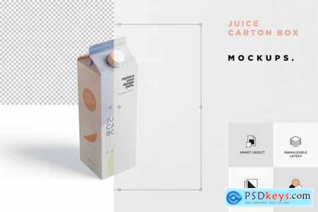 Juice - Milk Mockup - 1L Carton Box - Large Size