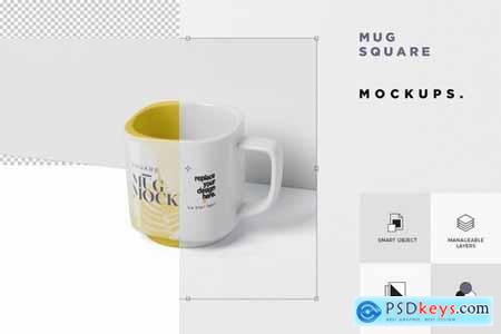 Mug Mockup - Square Shaped