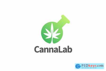 CannaLab - Cannabis Leaf & Lab Flask Logo