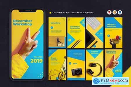 Creative Agency Instagram Stories AI and PSD