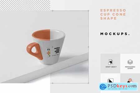 Espresso Cup Mockup - Cone Shaped - Small