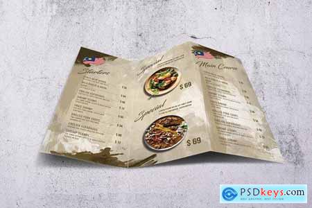 Malaysian Cuisine Trifold A4 & US Letter Food Menu