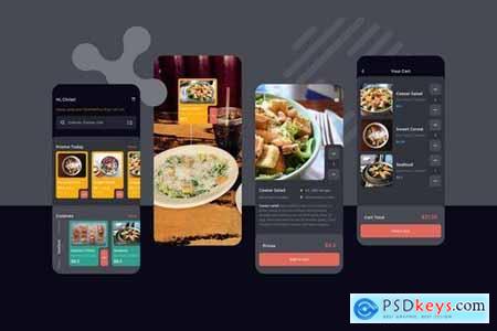 Order Food Dark Mode Mobile UI - FD
