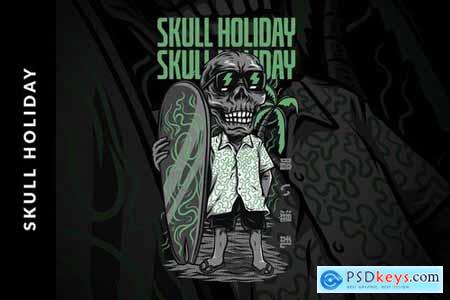 Skull Holiday T-Shirt Design